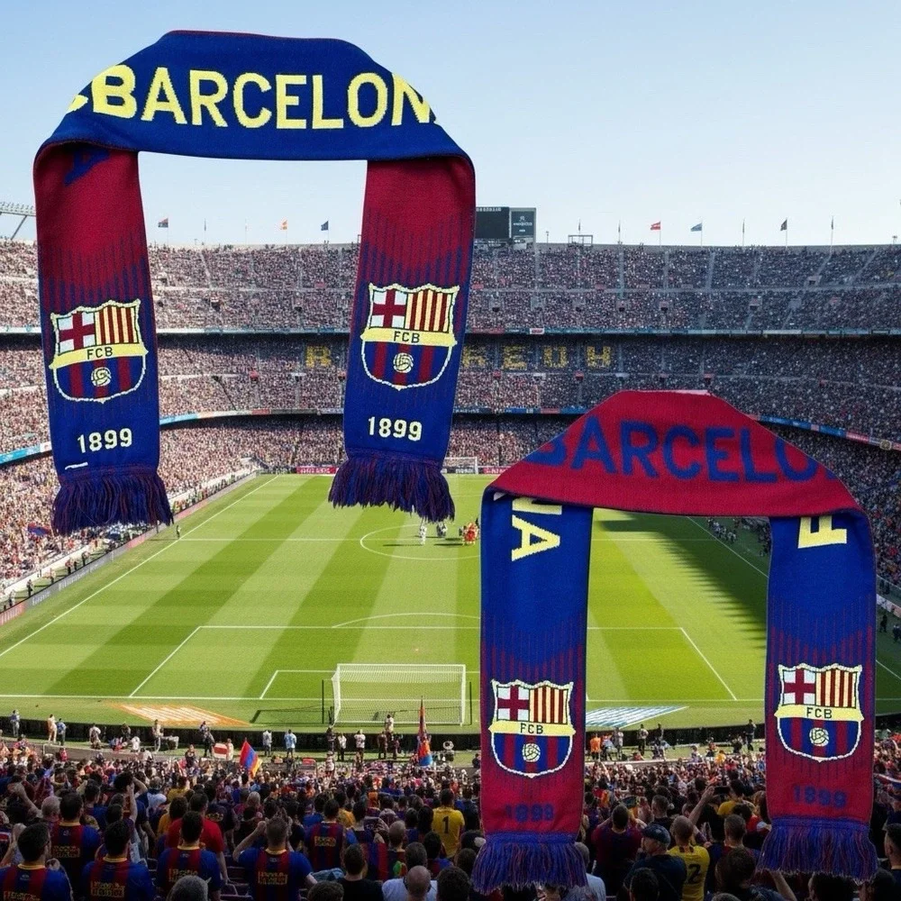 FC Barcelona Home Scarf 62 Inch Soccer Football Fan Club Blaugrna Catalonia Gift
